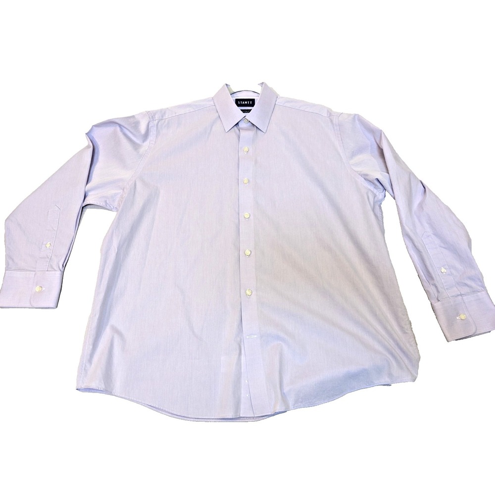 Stantt Mens XL Lavender Twill Dress Shirt Cotton Formal Customized Datafit EUC